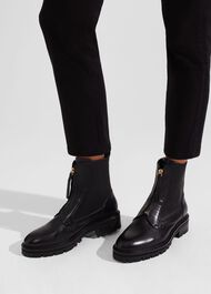 Trinity Zip Boots, Black, hi-res