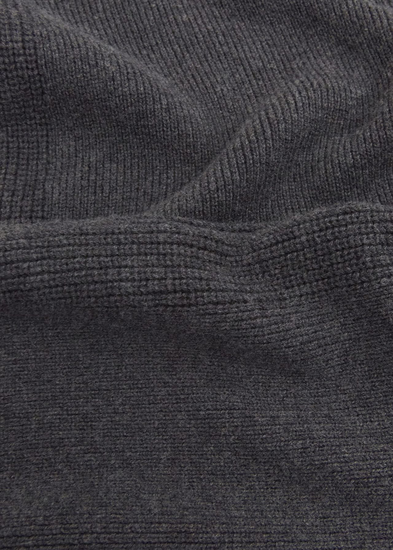 Gaskell Co-Ord Wool Cotton Skirt, Dark Grey Marl, hi-res