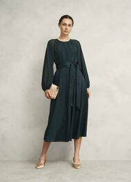 Loren Jacquard Dress, Evergreen, hi-res