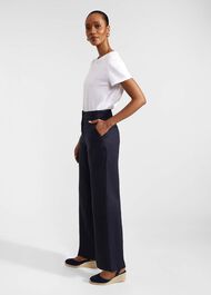 Lynn Linen Trousers, Navy, hi-res