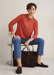 Catriona Roll Neck Top, Pepper Red, hi-res