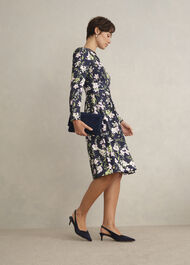 Petite Sabine Floral Tie Dress, Midnight Multi, hi-res