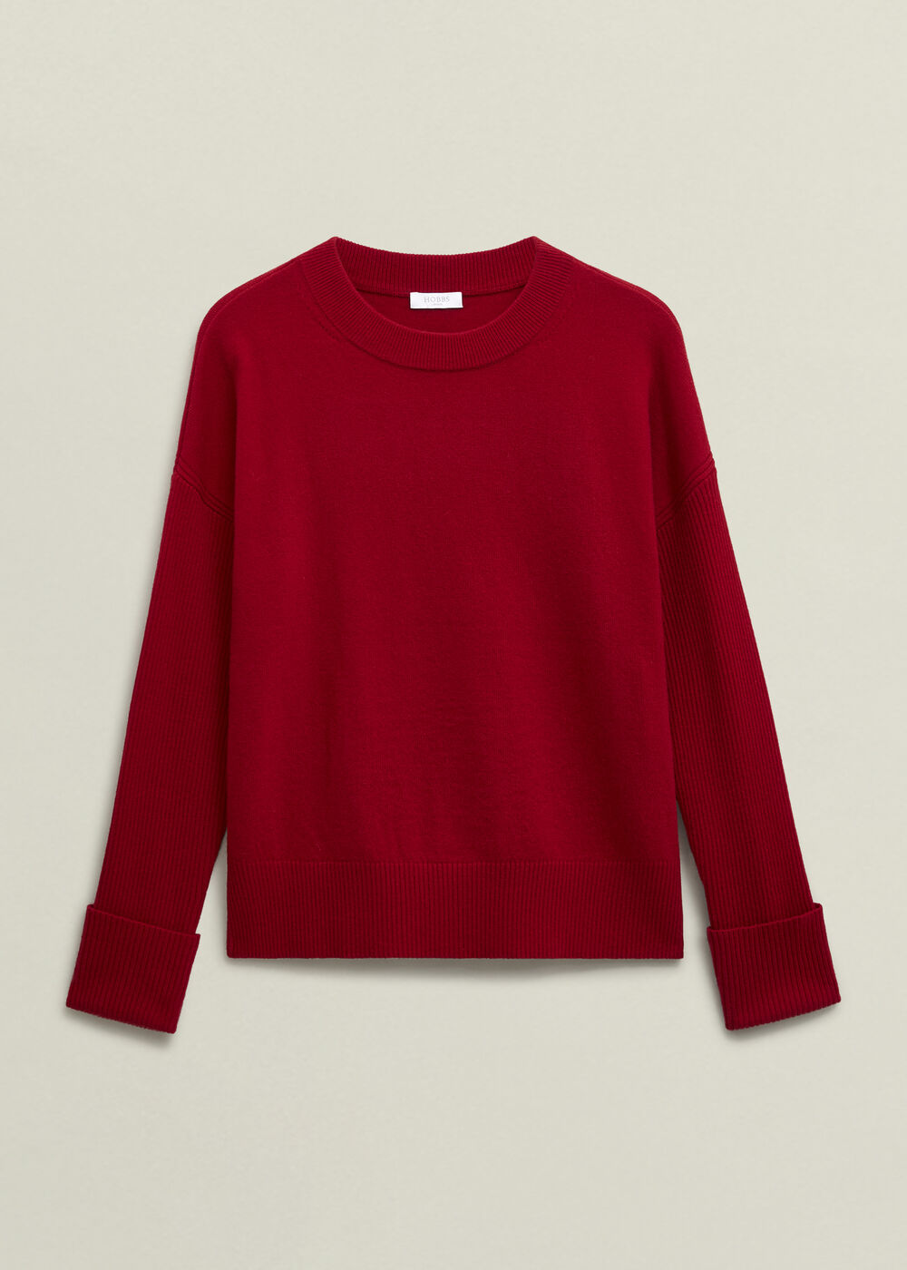 Darla Wool Blend Knitted Jumper, Pomegranate Red, hi-res