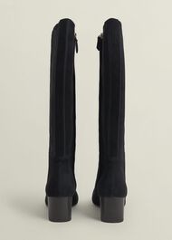 Caroline Suede Knee Boots, Black, hi-res