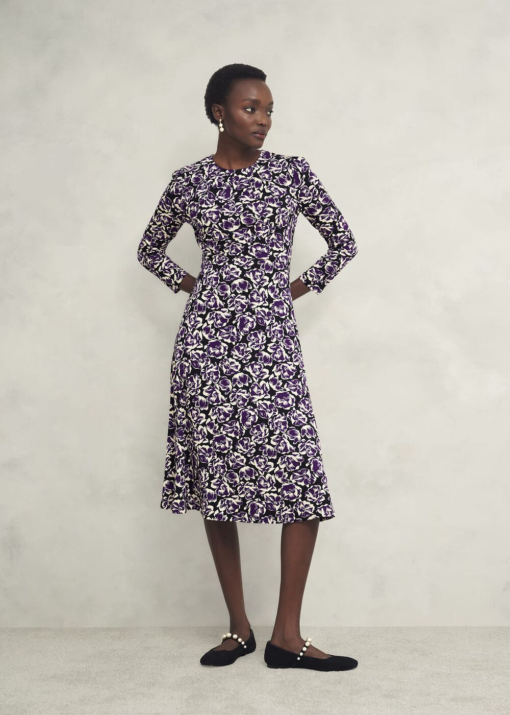 Petite Paige Jersey Dress, Purple Multi, hi-res