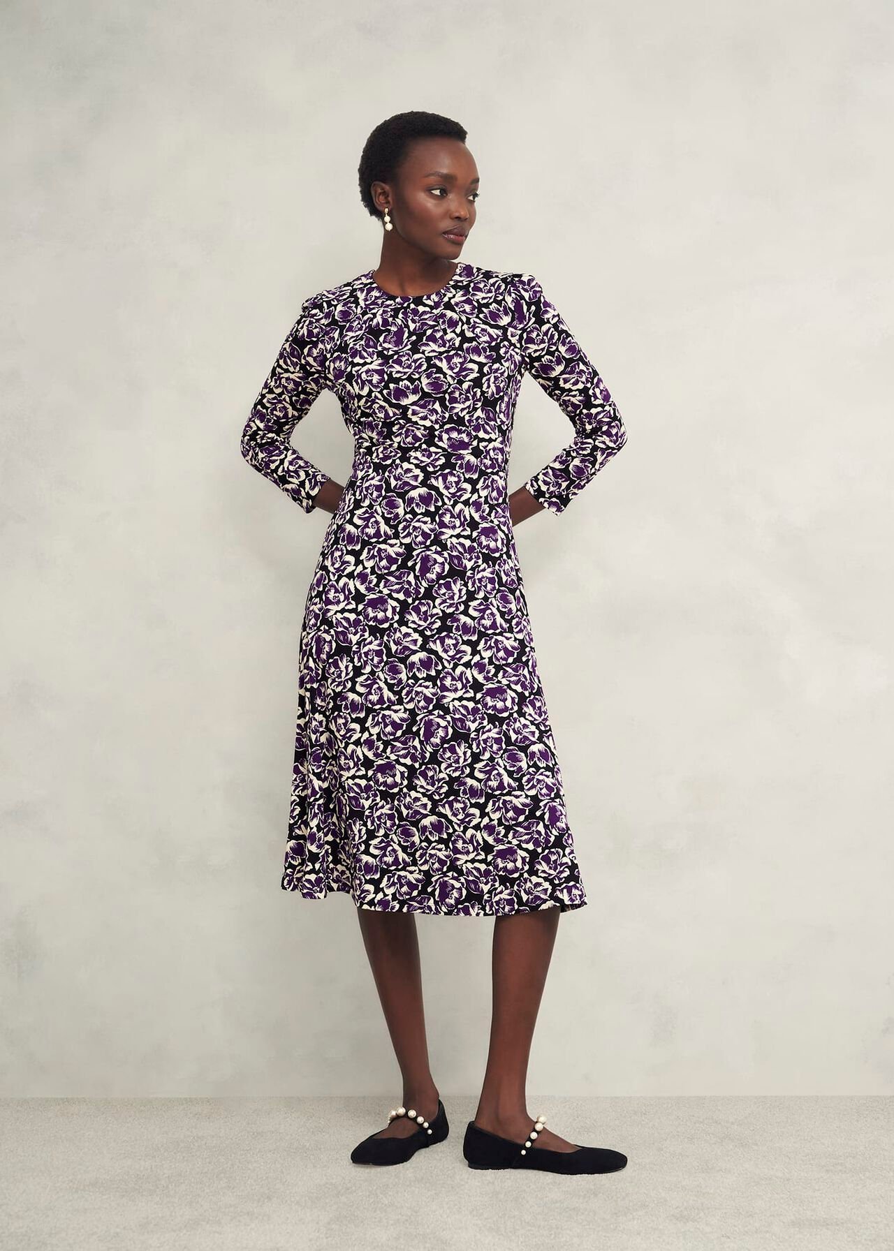 Petite Paige Jersey Dress, Purple Multi, hi-res