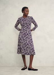 Petite Paige Jersey Dress, Purple Multi, hi-res