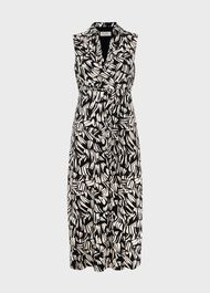 Clarissa Jersey Dress, Black Cream, hi-res