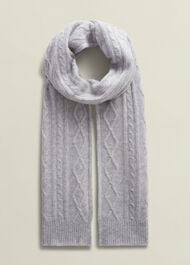 Steph Wool Scarf, Pale Grey, hi-res
