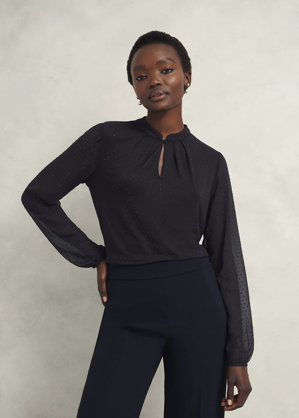 Shanice Sparkle Top, Hobbs Navy, hi-res