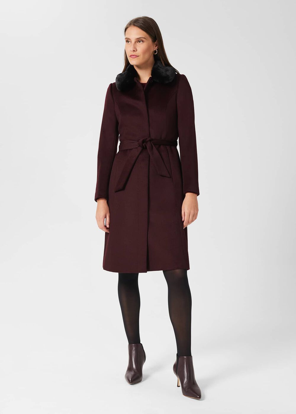 Vita Leather Ankle Boots, Burgundy, hi-res