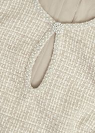 Oriana Tweed Dress, Oyster, hi-res