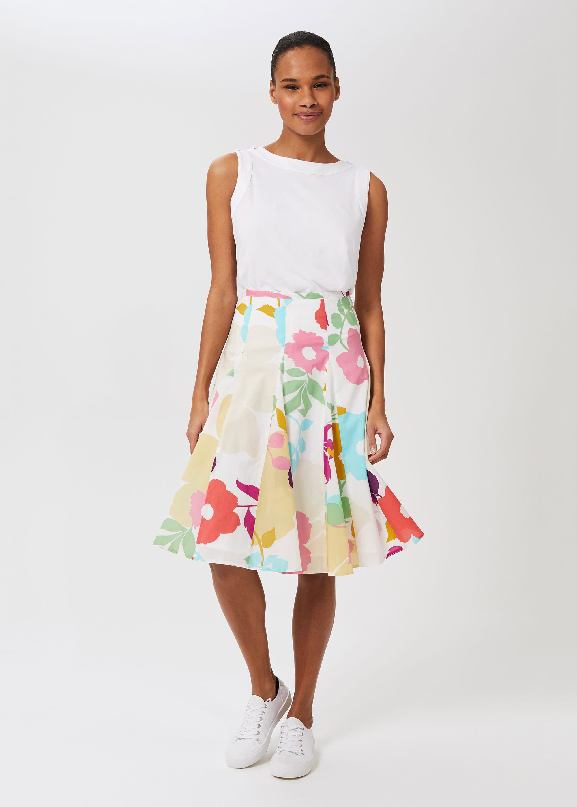 Melina Cotton Floral Full Skirt | Hobbs