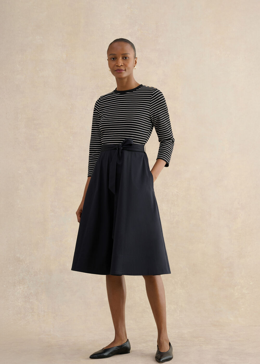 Viviana Dress, Navy Ivory, hi-res