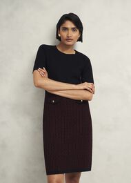 Perrie Knitted Dress, Black Rhubarb, hi-res