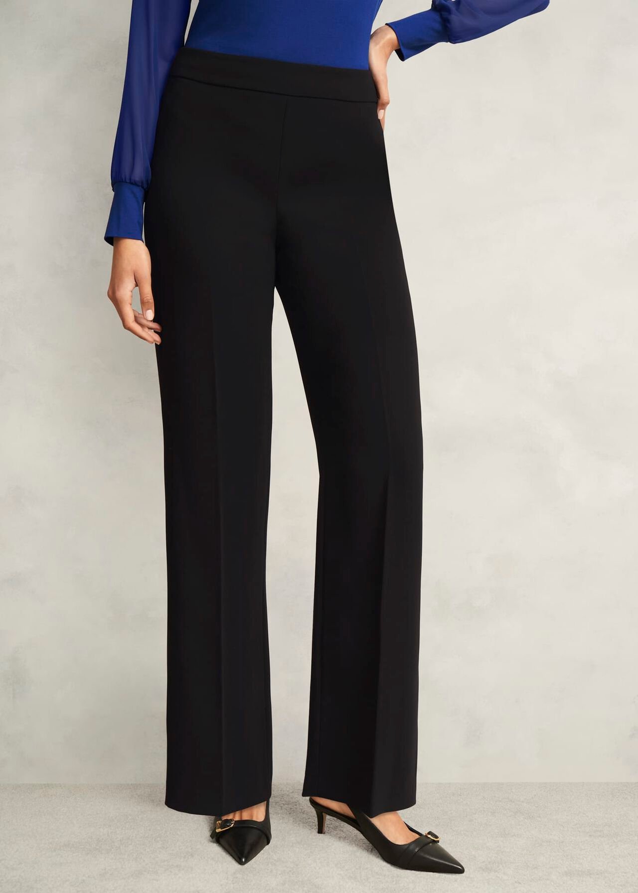 Mel Wide Trousers, Black, hi-res