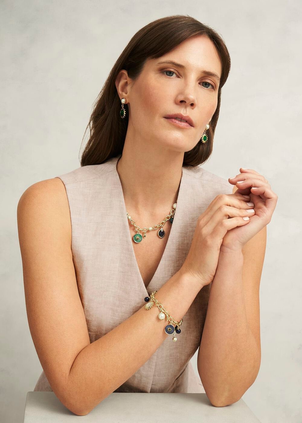Amaya Earrings, Gold Multi, hi-res