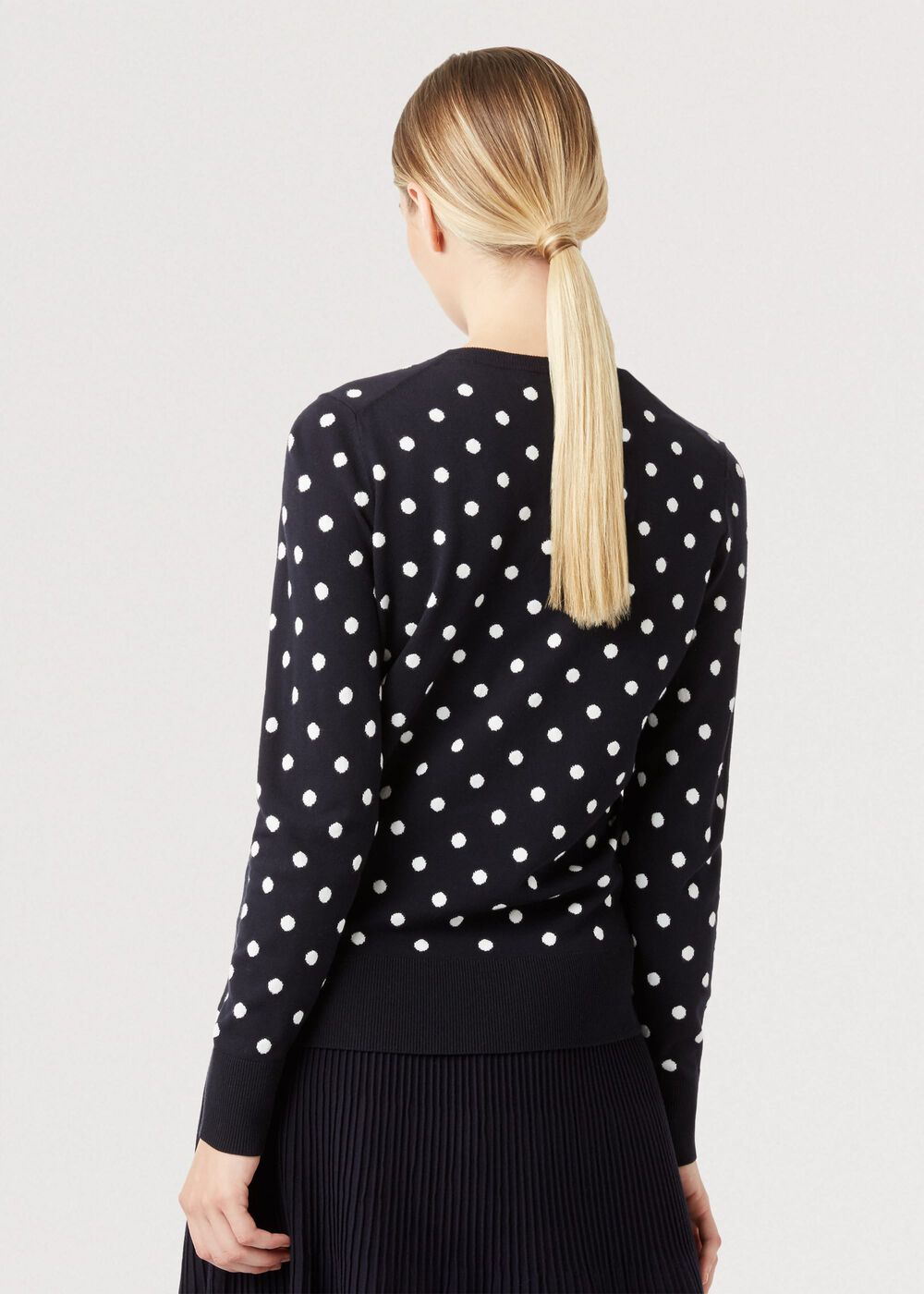Athena Spot Sweater, Navy Ivory, hi-res