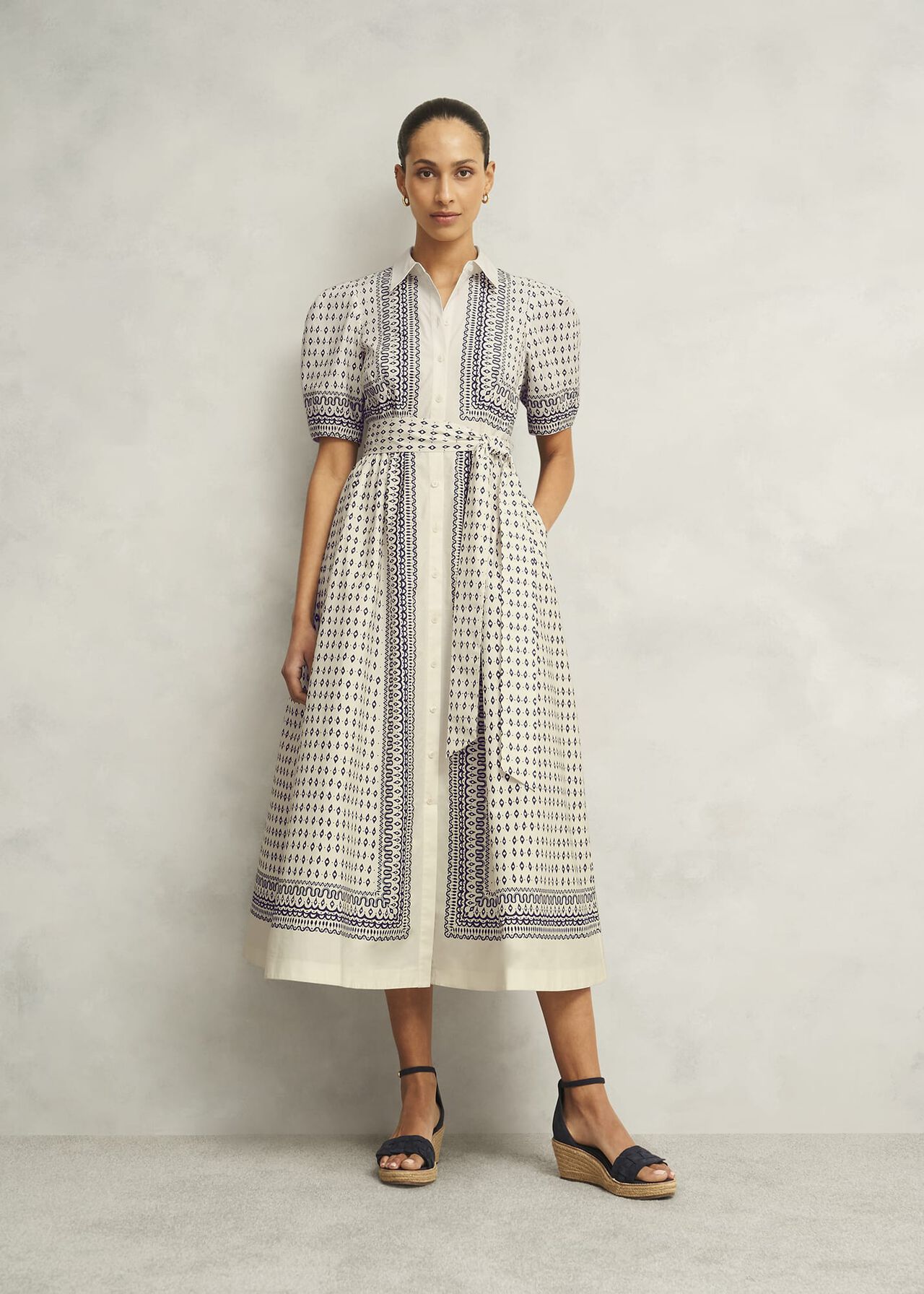 Suri Dress, Cream Navy, hi-res