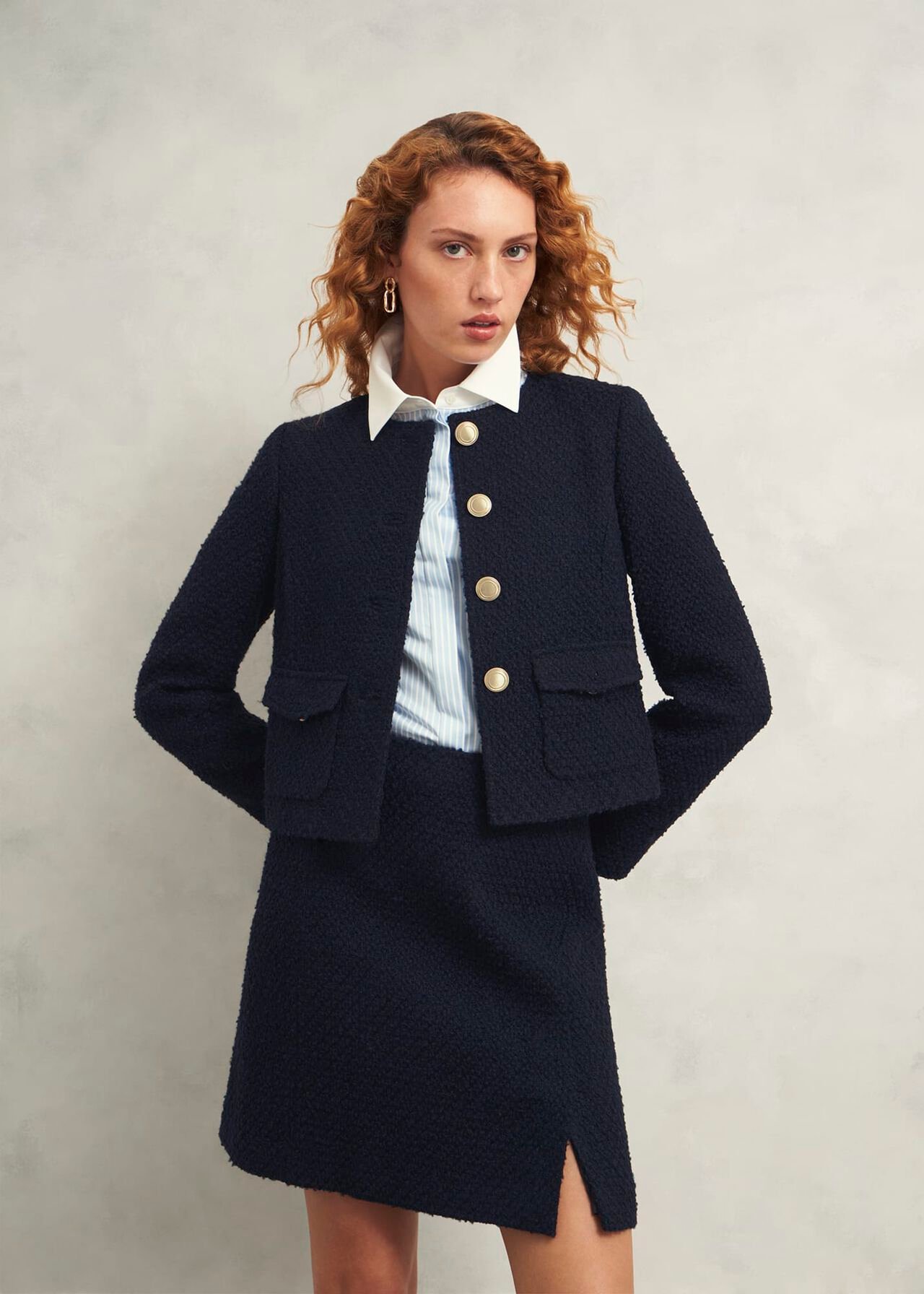 Marie Skirt With Wool, Navy, hi-res