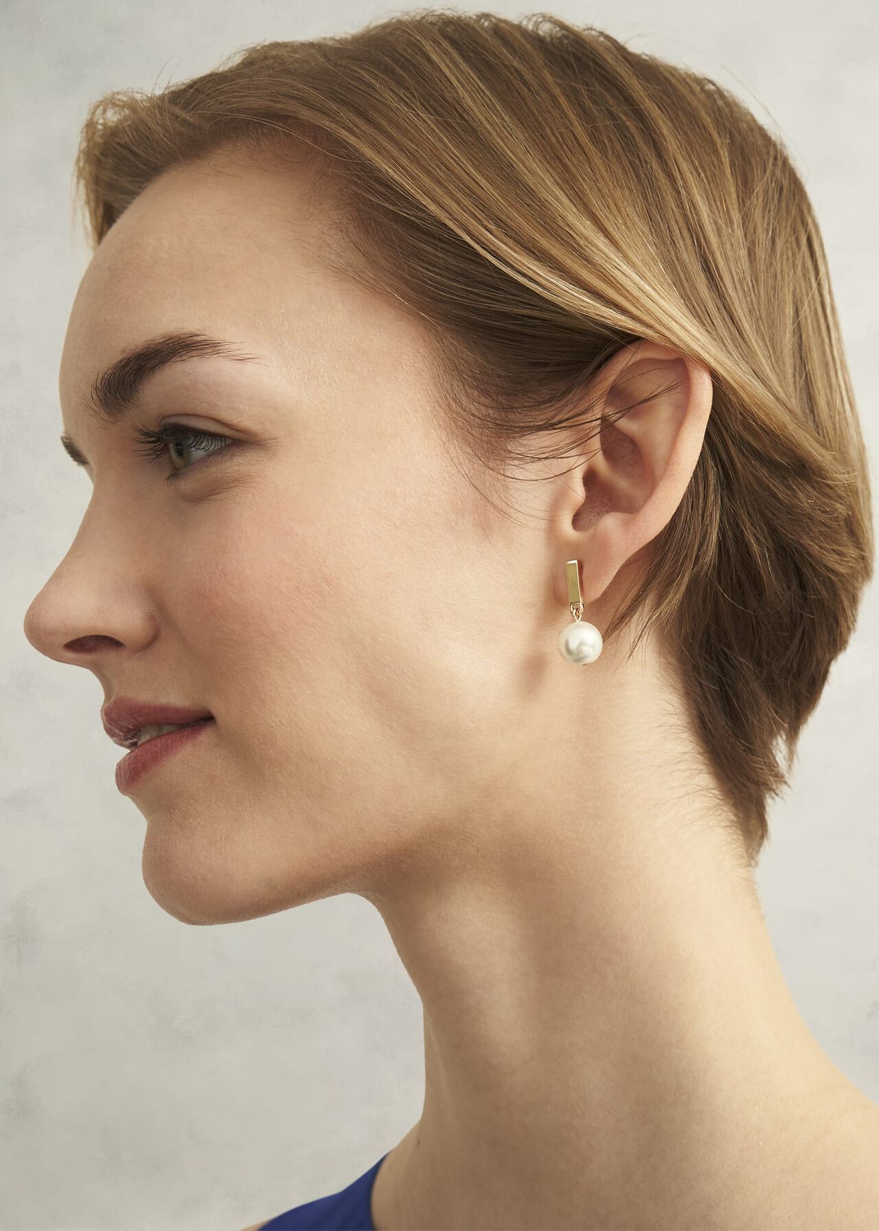 Aria Pearl Earrings, Gold, hi-res
