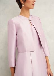 Rhea Wool Silk Jacket, Soft Petal Pink, hi-res