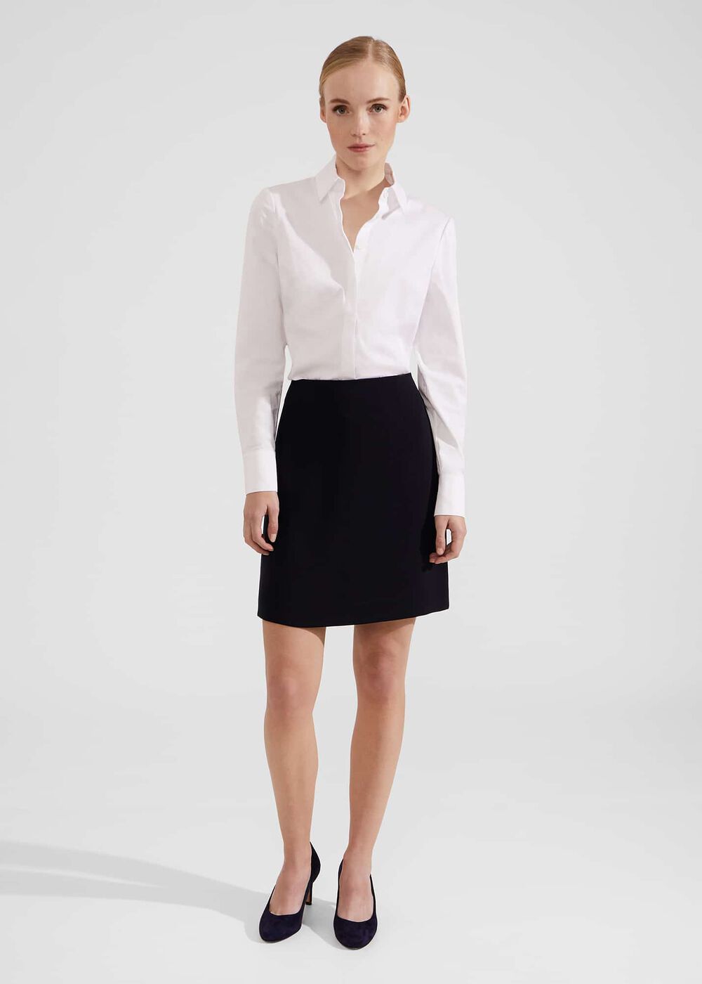 Stevie A Line Skirt, Navy, hi-res