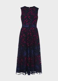 Kasia Floral Embroidered Dress, Navy Multi, hi-res