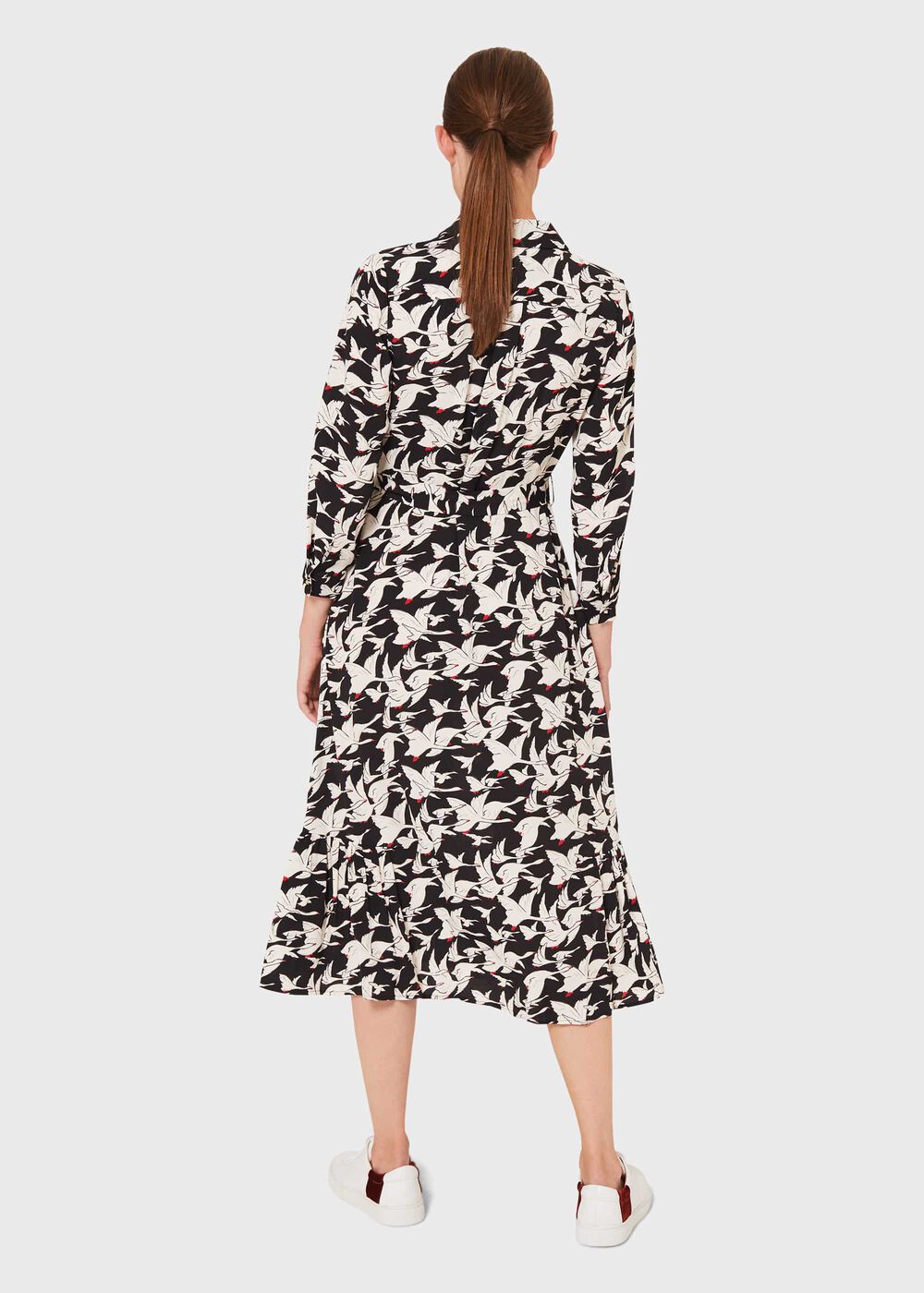 Eliana Print Midi Dress, Black Ivory, hi-res