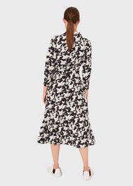 Eliana Print Midi Dress, Black Ivory, hi-res