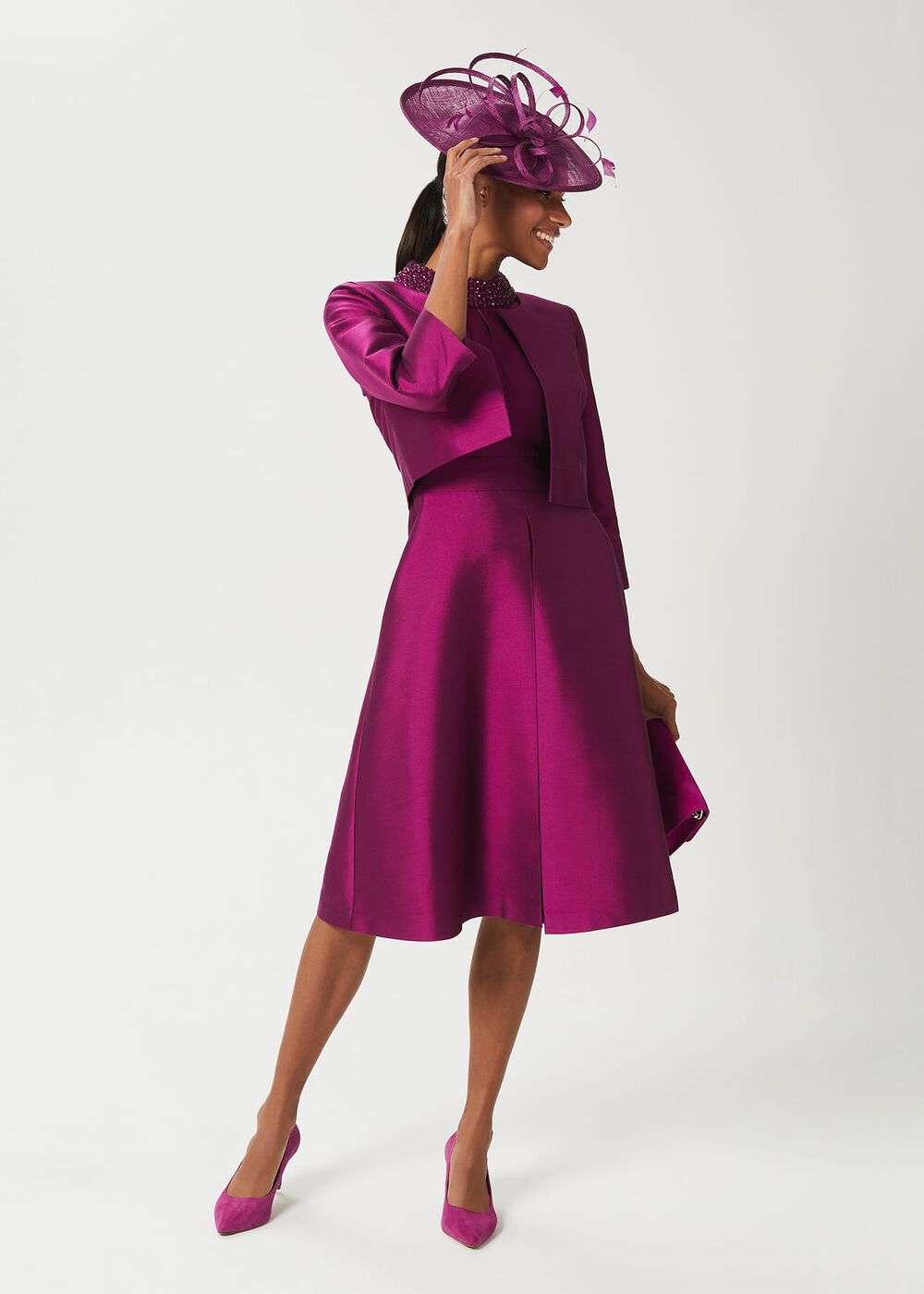 Freya Fascinator, Berry Purple, hi-res