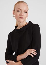 Betsy Textured Top With Cotton , Black, hi-res