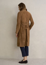 Oakley Suede Trench Coat, Tan, hi-res