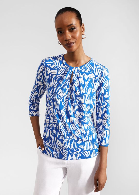 Julia Printed Top, Blue Ivory Julia Printed Top