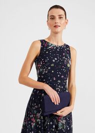 Chelsea Suede Clutch Bag, Midnight, hi-res