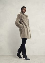 Tarini Faux Fur Coat, Mink, hi-res