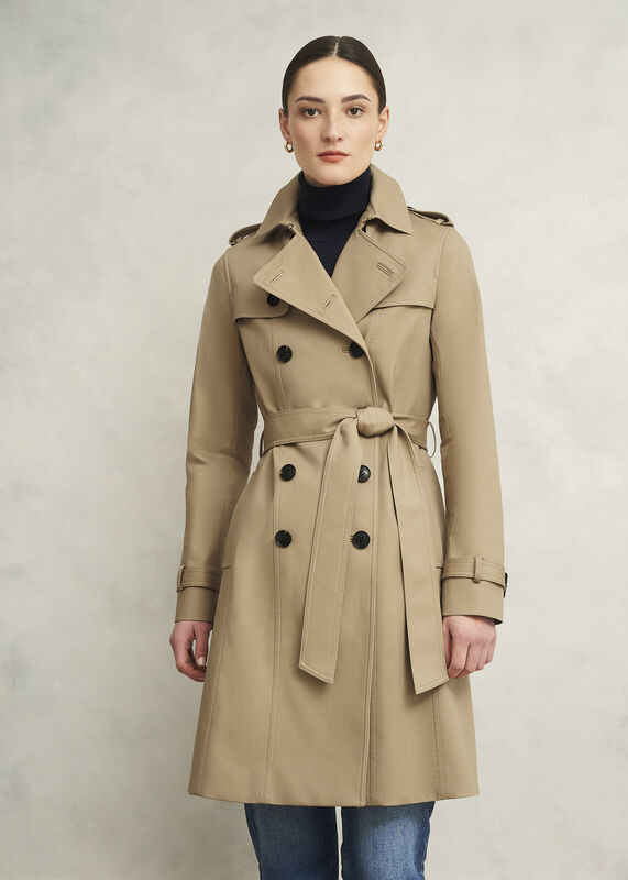 Petite Skylar Shower Resistant Trench Coat