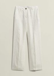 Groombridge Linen Wide Pants, Ivory Navy, hi-res