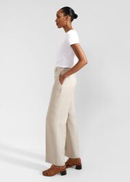 Roberta Wide Linen Trousers, Neutral, hi-res