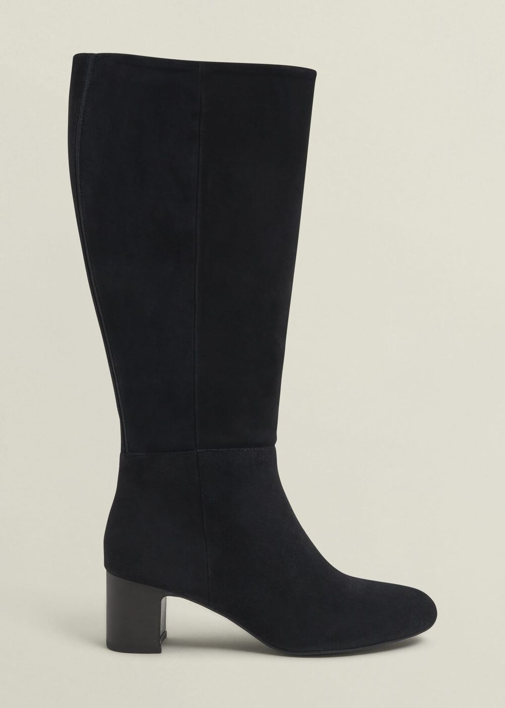 Caroline Suede Knee Boots, Black, hi-res