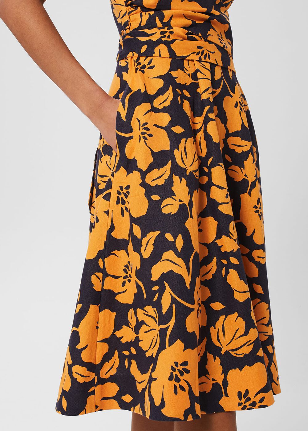 Petite Twitchill Dress, Navy Orange, hi-res