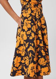 Petite Twitchill Dress, Navy Orange, hi-res