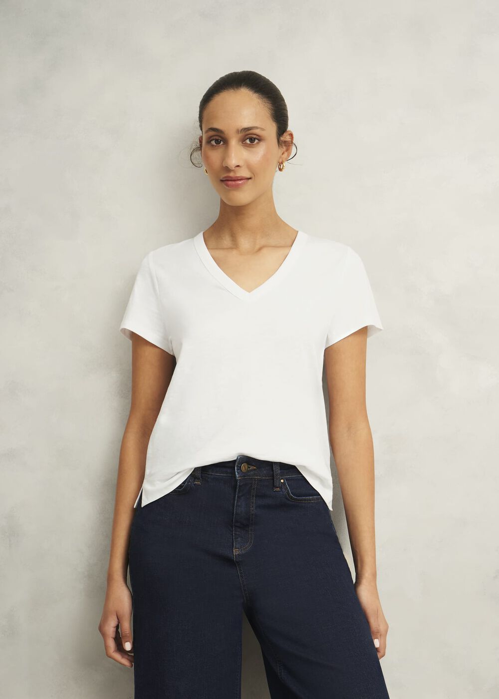 Arianna Cotton Slub T-Shirt, White, hi-res