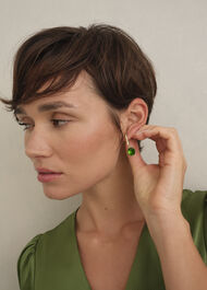 Aria Earrings, Gold Green, hi-res