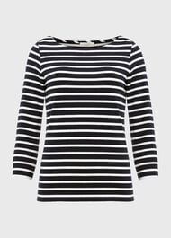 Sonya Striped Top, Navy Ivory, hi-res
