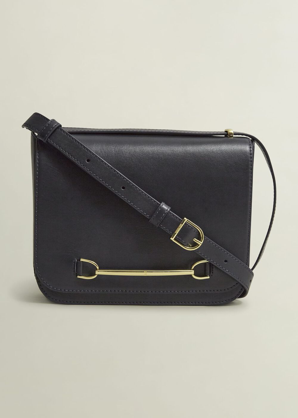 Keighley Leather Cross Body Bag, Navy, hi-res