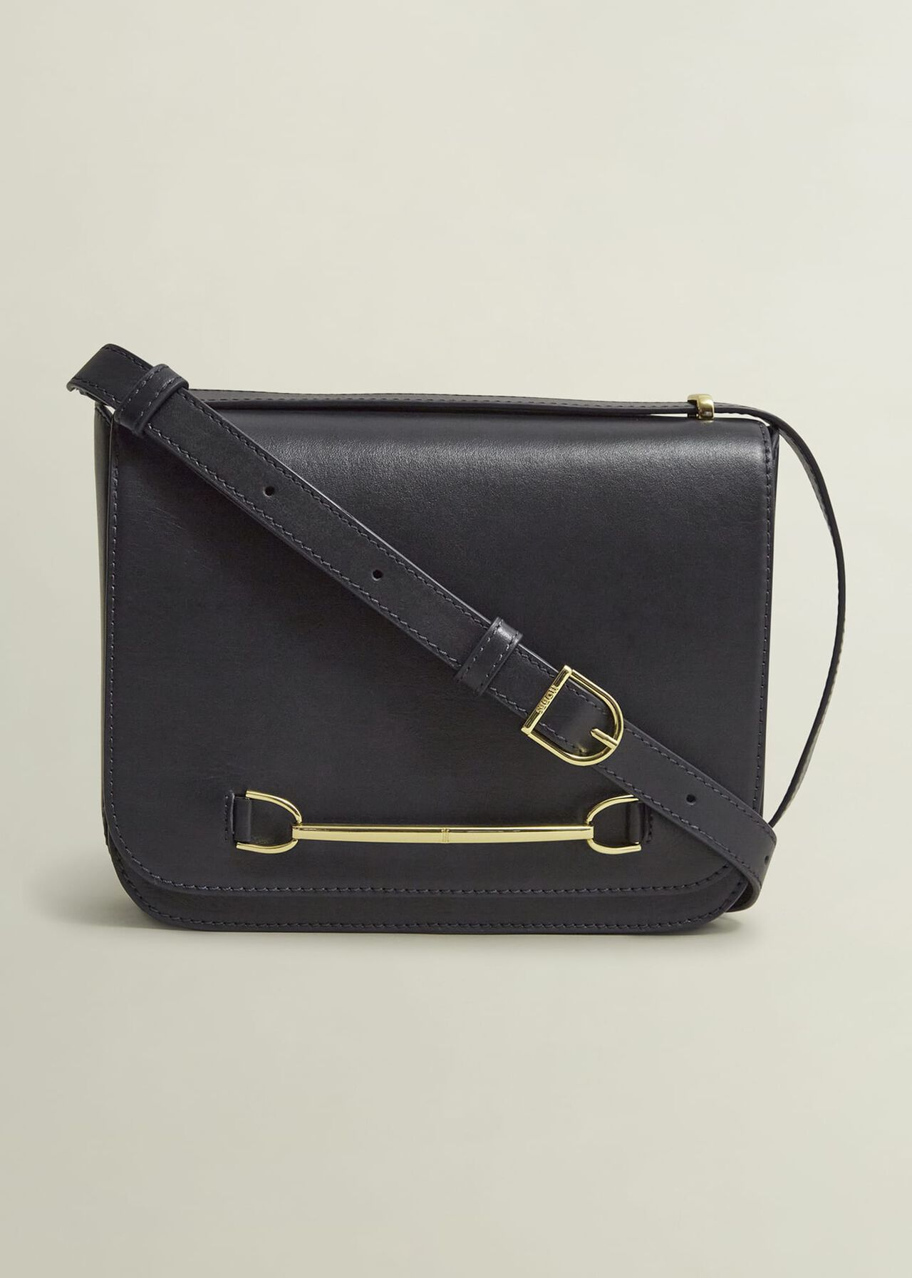 Keighley Leather Cross Body Bag, Navy, hi-res