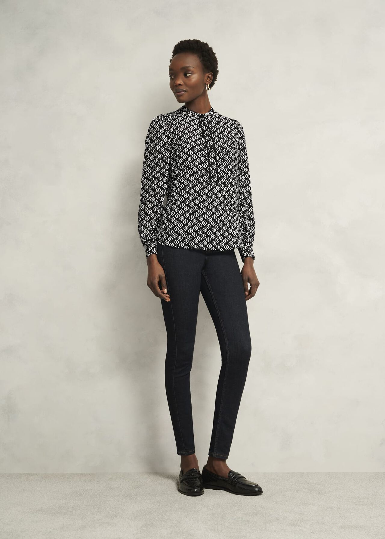Alba Blouse, Black Cream, hi-res