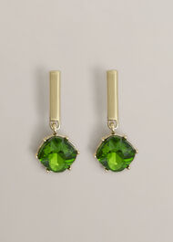 Aria Earrings, Gold Green, hi-res