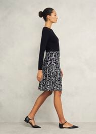 Gill Knitted Dress, Black Ivory, hi-res